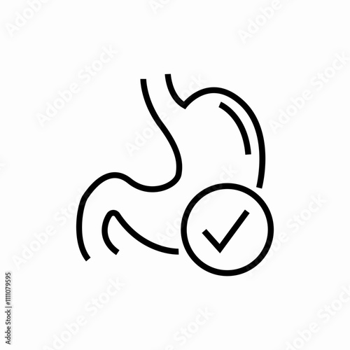 stomach check icon sign vector