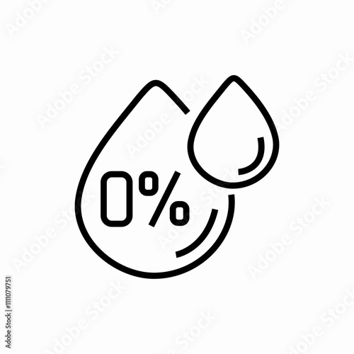 zero percent humid icon sign vector