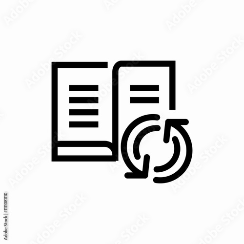 recycled book icon sign vector