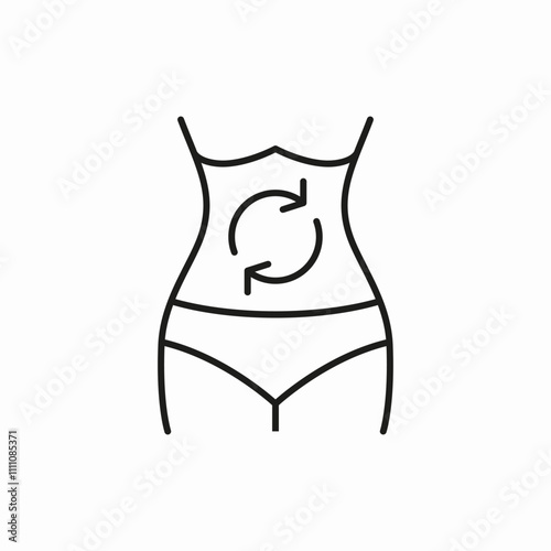 woman waist slim body icon sign vector