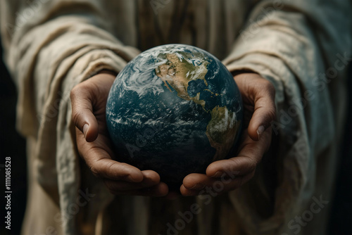 Jesus Christ Holding the Globe in His Hand: A Powerful Symbol of Divine Authority, Compassion, and Guardianship Over the World