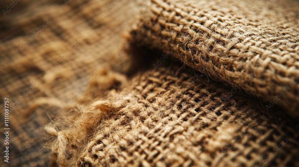Close-up of a Brown Burlap Fabric Texture Close-up of a Brown Burlap Fabric Texture