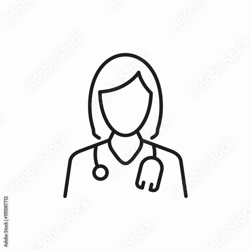 woman doctor resident icon sign vector