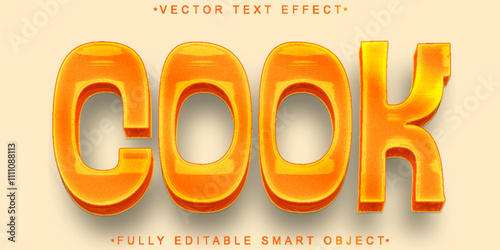 Yellow Cartoon Cook Vector Fully Editable Smart Object Text Effect