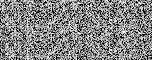 seamless pattern of Abstract tangled white lines black background chaotic texture design graphic art modern style 