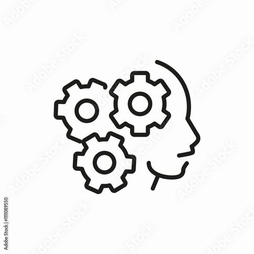 brain settings icon sign vector