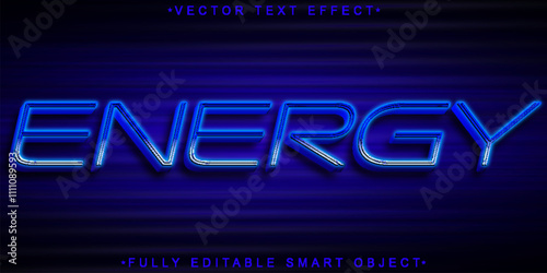 Blue Darken Energy Vector Fully Editable Smart Object Text Effect