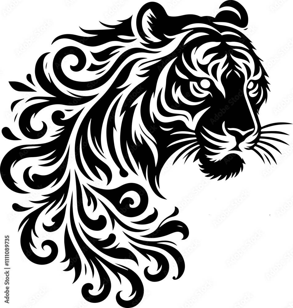 Mystical Power: Tigers in Silhouette Mystical Power: Tigers in Silhouette