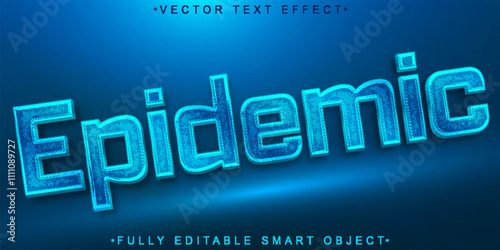 Blue Epidemic Vector Fully Editable Smart Object Text Effect