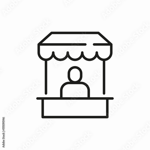 street food stall owner icon sign vector
