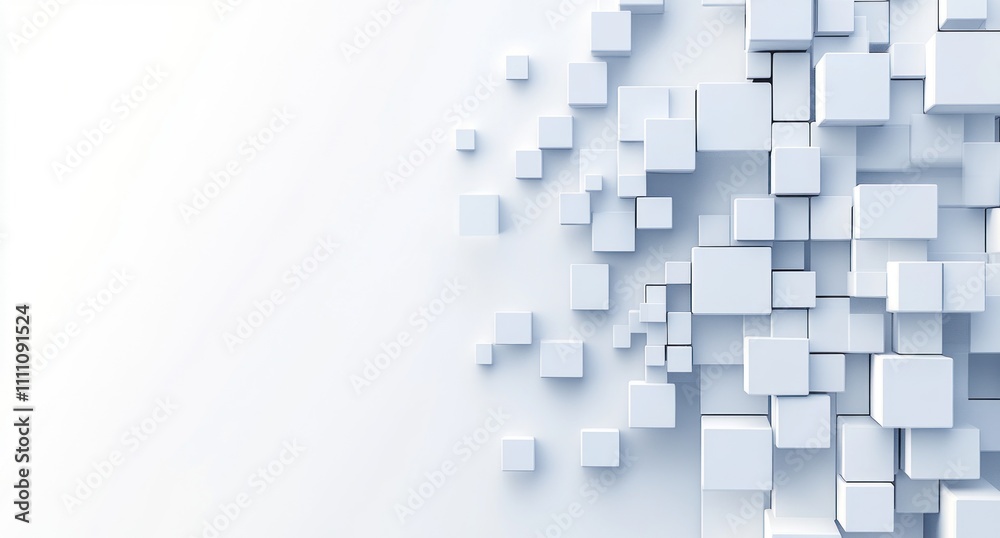 Abstract white cubes background with copy space. Abstract white cubes background with copy space.