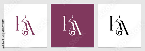 KA , AK Letter Abstract Symbol Logo Graphic Design Vector Illustration , Initial Monogram Logo for Brand Company