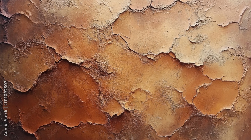 Fototapeta premium Close-up of a Textured Brown and Gold Wall