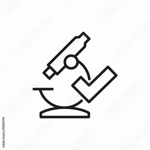 laboratory microscope check icon sign vector