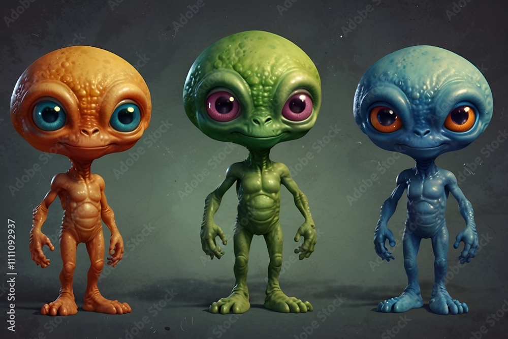 Fototapeta premium Fun Cartoon Aliens