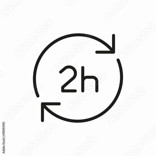 two hours circyle arrows icon sign vector