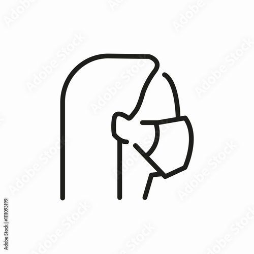 wear mask girl icon sign vector