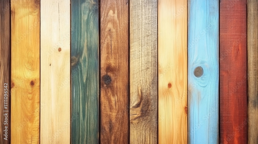 Fototapeta premium Colorful Wooden Planks Texture