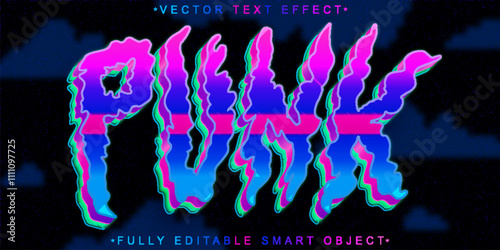 Punk Retro Music Vector Fully Editable Smart Object Text Effect