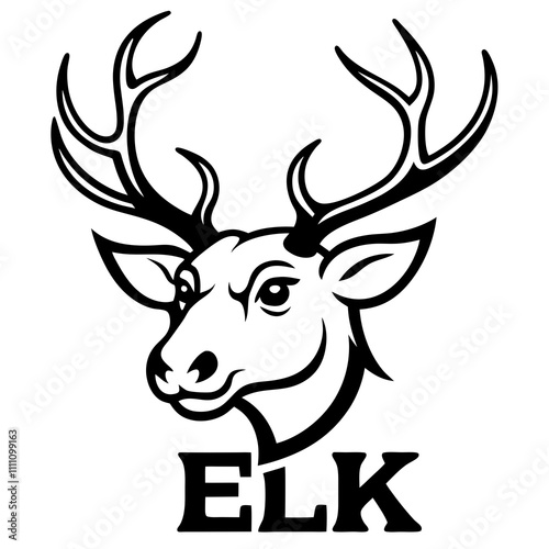 Elk Head with Bold Lettering Art.