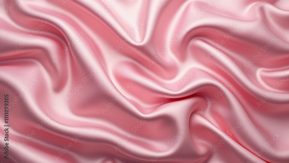 Fototapeta premium Luxurious Pink Silk Fabric Texture, Shimmering, Lustrous Drapes
