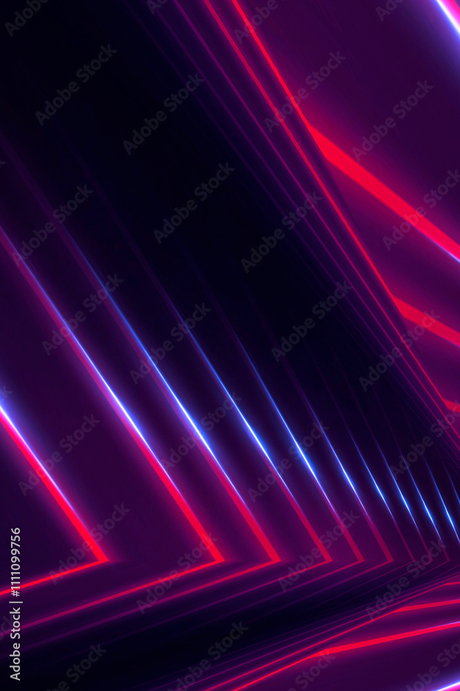 Neon light in tunnels, rays and lines. Perspective of light in motion. Dark abstract neon background, empty stage. Neon light in tunnels, rays and lines. Perspective of light in motion. Dark abstract neon background, empty stage.