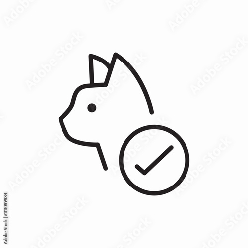cat check mark icon sign vector