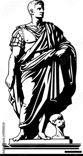 Illustration of a Roman Emperor Statue