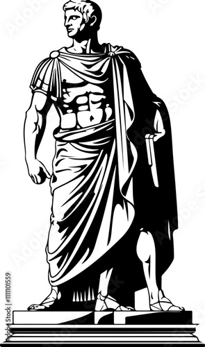 Illustration of a Roman Emperor Statue