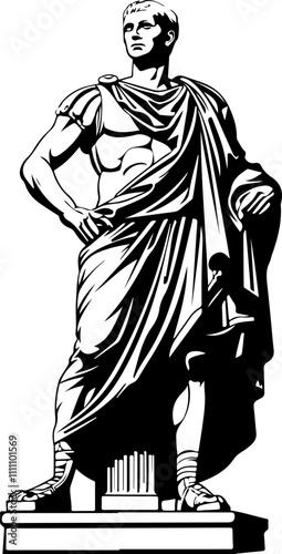 Illustration of a Roman Emperor Statue