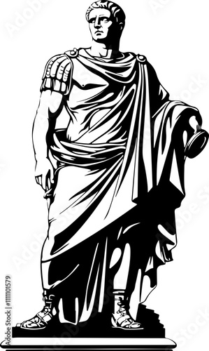Illustration of a Roman Emperor Statue