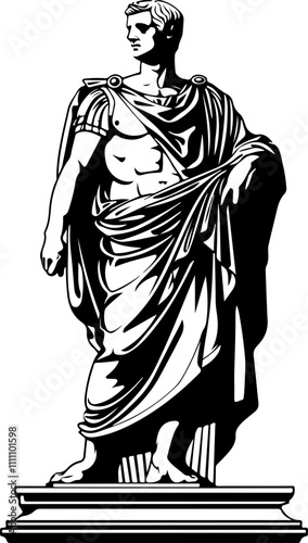 Illustration of a Roman Emperor Statue