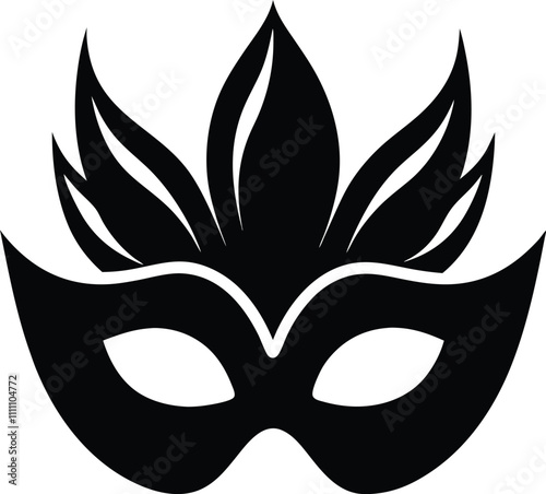 Elegant Masquerade Mask Carnival Costume Accessory Vector