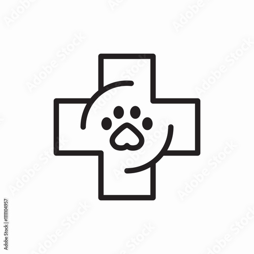 pet clinic animal hospital icon sign vector