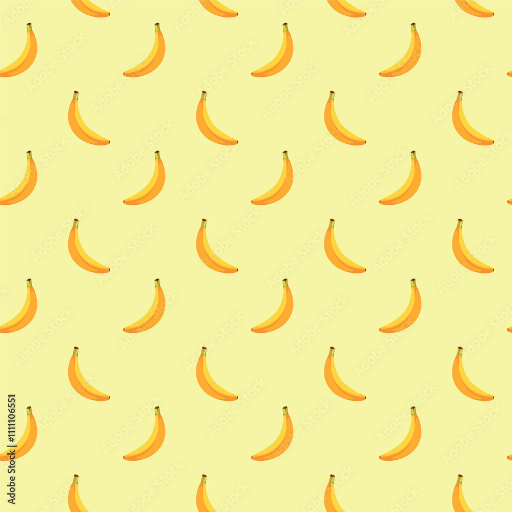 Banana flat seamless pattern on yellow background. Wrapping paper, gift card, poster, banner design. Home decor, modern textile print. Summer bright geometric fruits patterned. Banana flat seamless pattern on yellow background. Wrapping paper, gift card, poster, banner design. Home decor, modern textile print. Summer bright geometric fruits patterned.