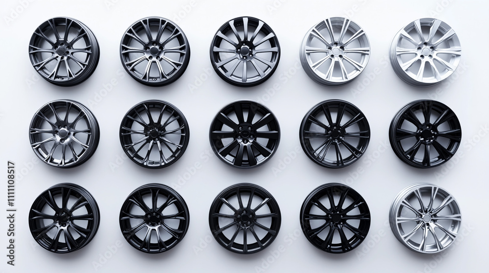 Car Alloy Wheels Black Silver Rims Auto Parts Automotive Design Luxury Vehicle Acce Car Alloy Wheels Black Silver Rims Auto Parts Automotive Design Luxury Vehicle Acce