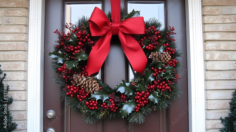Naklejka premium christmas door wreath