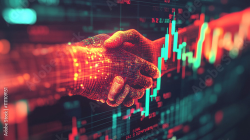 Digital Handshake  Fintech  Blockchain  Partnership  Global Finance  Investment Deal