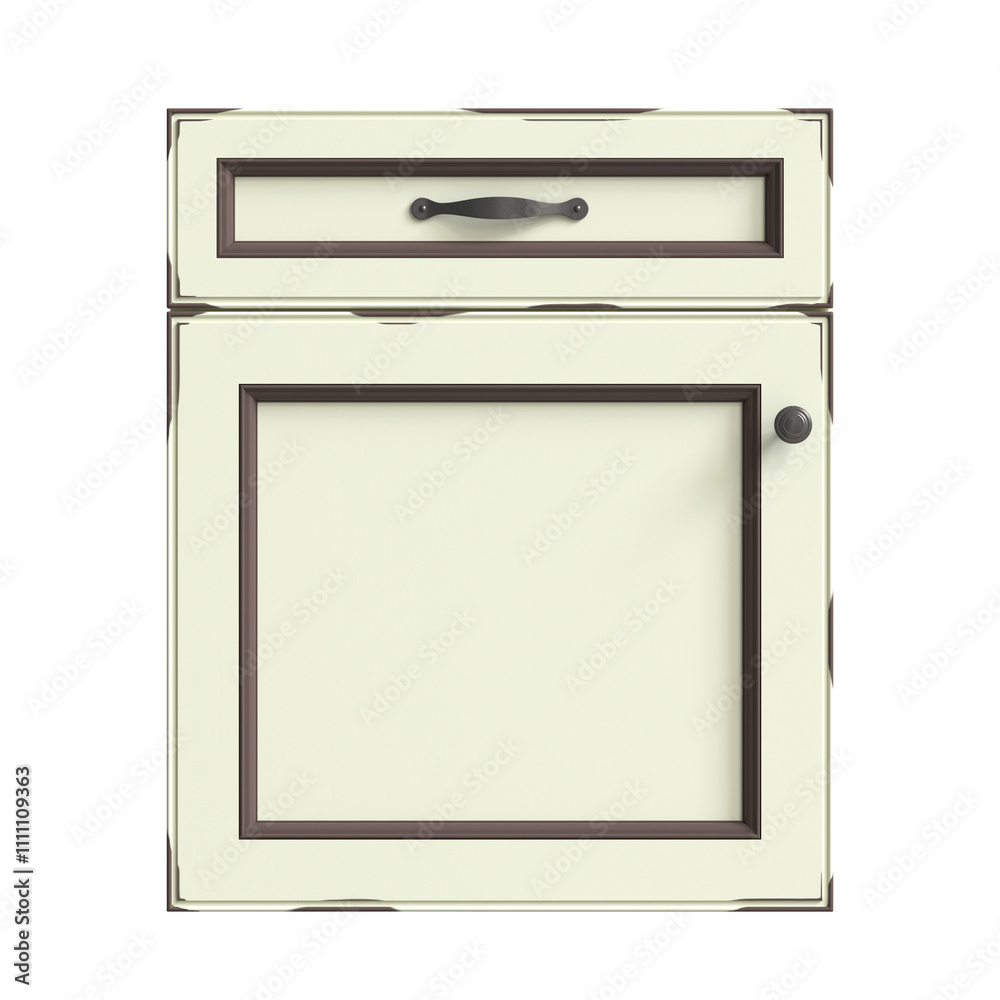 3d render of a aged beige kitchen facade, doors for kitchen cabinets, front view kitchen facade 3d render of a aged beige kitchen facade, doors for kitchen cabinets, front view kitchen facade
