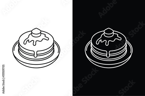 Cake birthday icon vector on White Background ,Vector Art Illustration on white background.