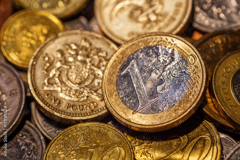 United kingdom Pound coin.British coins stack on black, pound sterling,Business concept.Numismatics. Iron money.Collection United kingdom Pound coin.British coins stack on black, pound sterling,Business concept.Numismatics. Iron money.Collection
