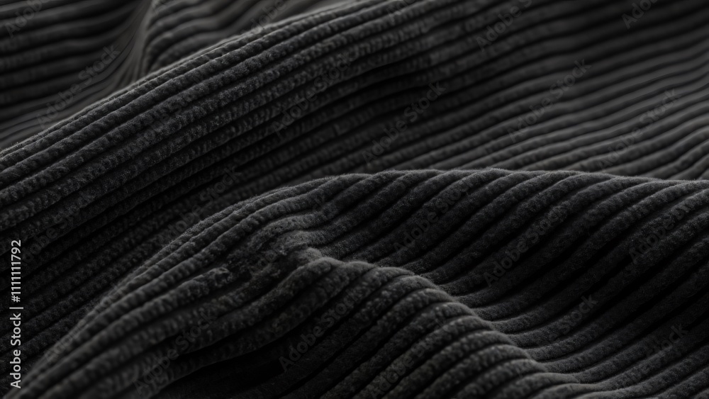 Highly Detailed Black Corduroy Fabric Texture Highly Detailed Black Corduroy Fabric Texture
