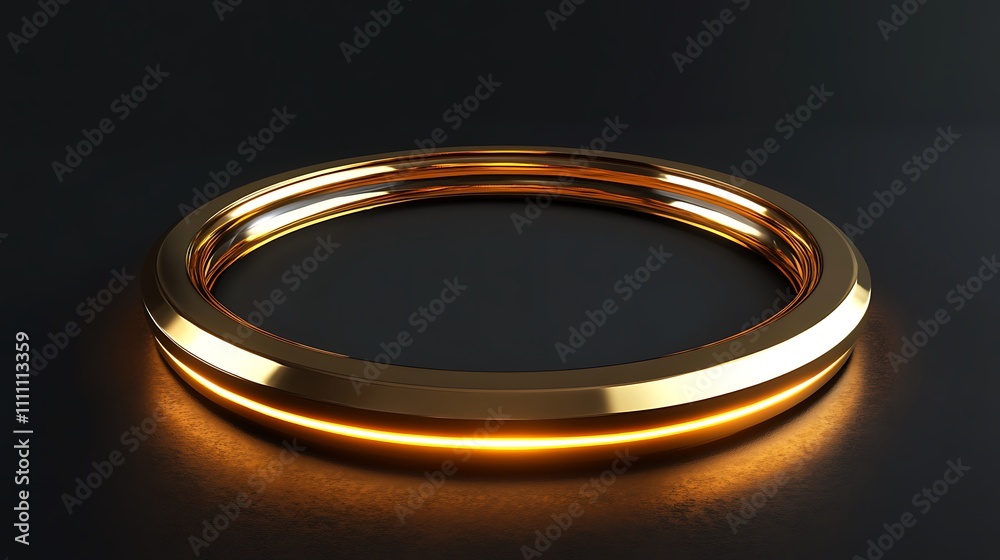 A floating golden halo with a radiant glow, metallic finish circular border, and volumetric lighting effects, designed as a premium award in a jet black environment. Photorealistic A floating golden halo with a radiant glow, metallic finish circular border, and volumetric lighting effects, designed as a premium award in a jet black environment. Photorealistic