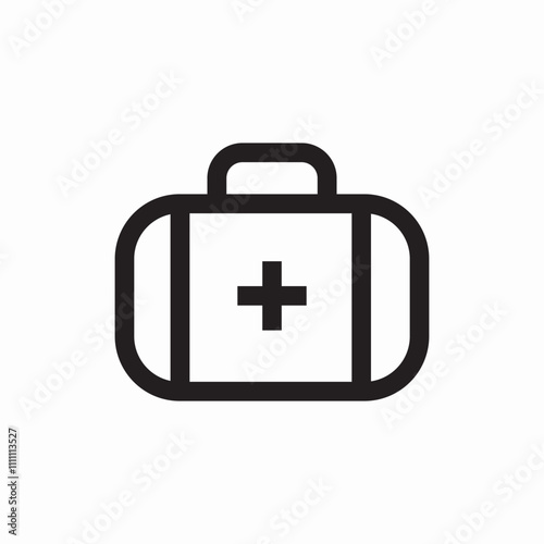emergency first aid bag icon sign vector