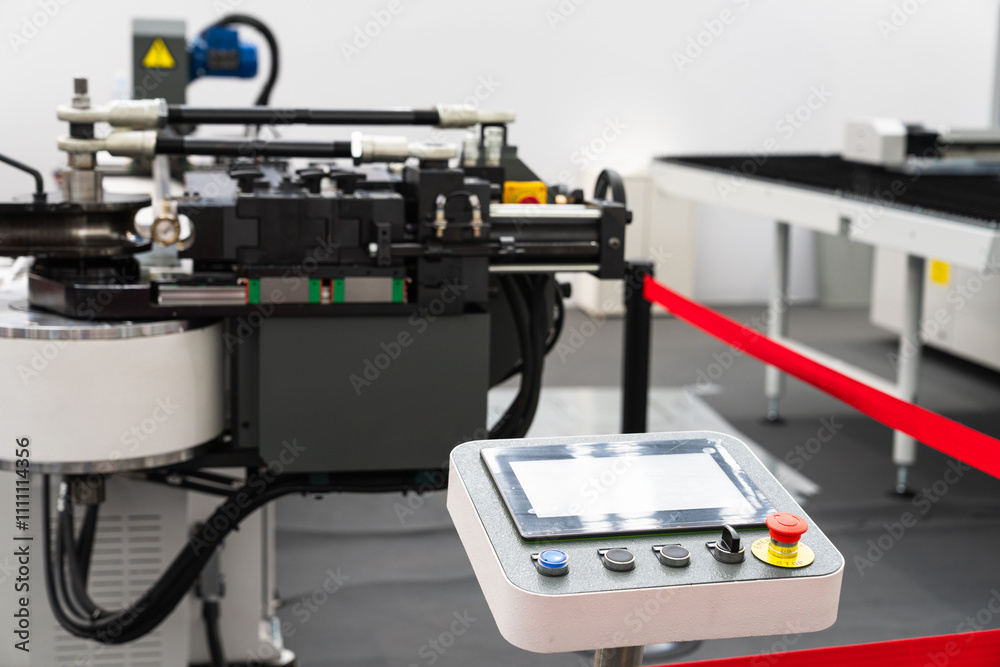 CNC mashine. Motorized maneuverable tool is controlled by a computer. Smart factory CNC mashine. Motorized maneuverable tool is controlled by a computer. Smart factory
