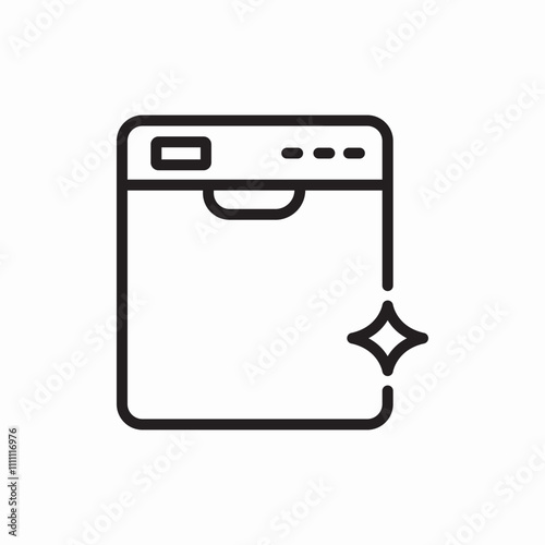 dishwasher clean dish icon sign vector