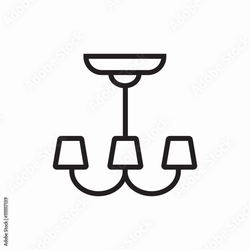 lamp light chandelier icon sign vector
