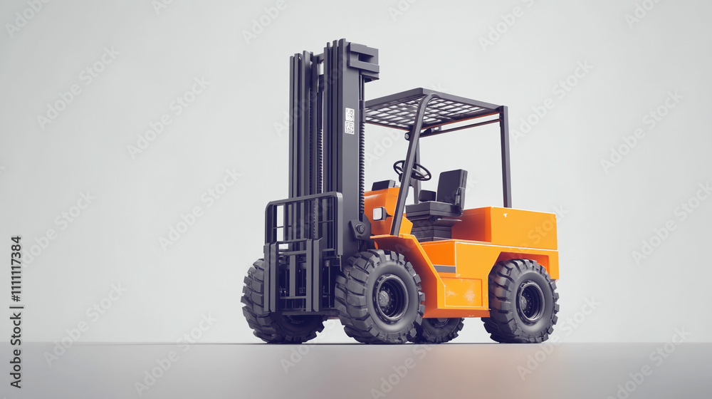 Orange Forklift Industrial Vehicle Heavy Equipment Warehouse Logistics Transportation Orange Forklift Industrial Vehicle Heavy Equipment Warehouse Logistics Transportation