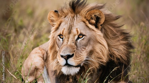 Stunning lion image showcasing the majestic king of the jungle in natural habitats and striking poses. Perfect for wildlife projects and prints. #Lion #WildlifePhotography #Nature