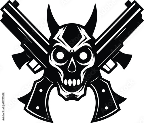 Two Pistols Vector Illustration